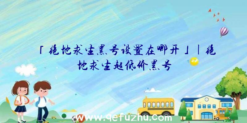 「绝地求生黑号设置在哪开」|绝地求生超低价黑号